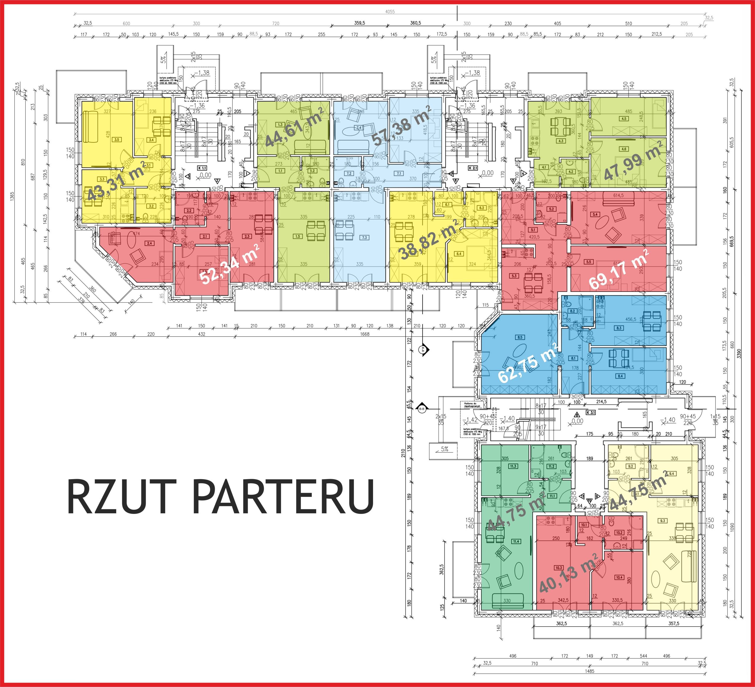 Mieszkanie 1C (3 pok, parter)