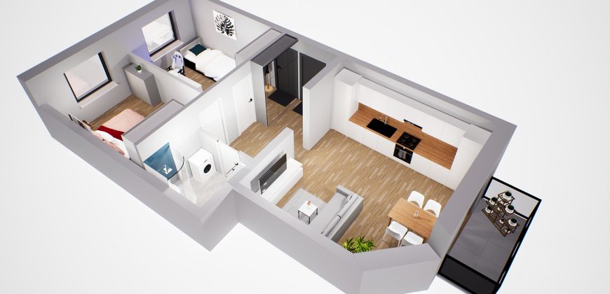 Mieszkanie 1C (3 pok, parter)